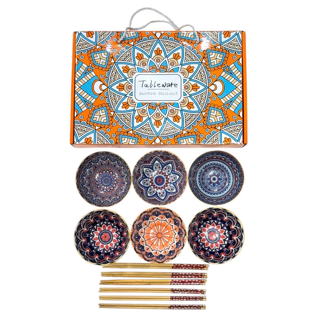 نودل خوری مجموعه 6 عددی همراه چاپستیک