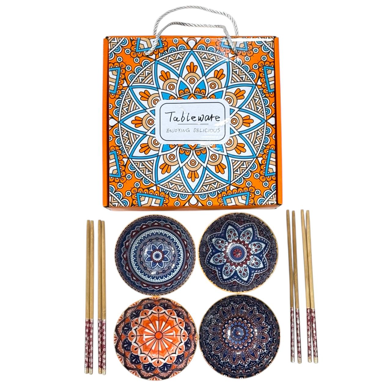 نودل خوری مجموعه 4 عددی همراه چاپستیک