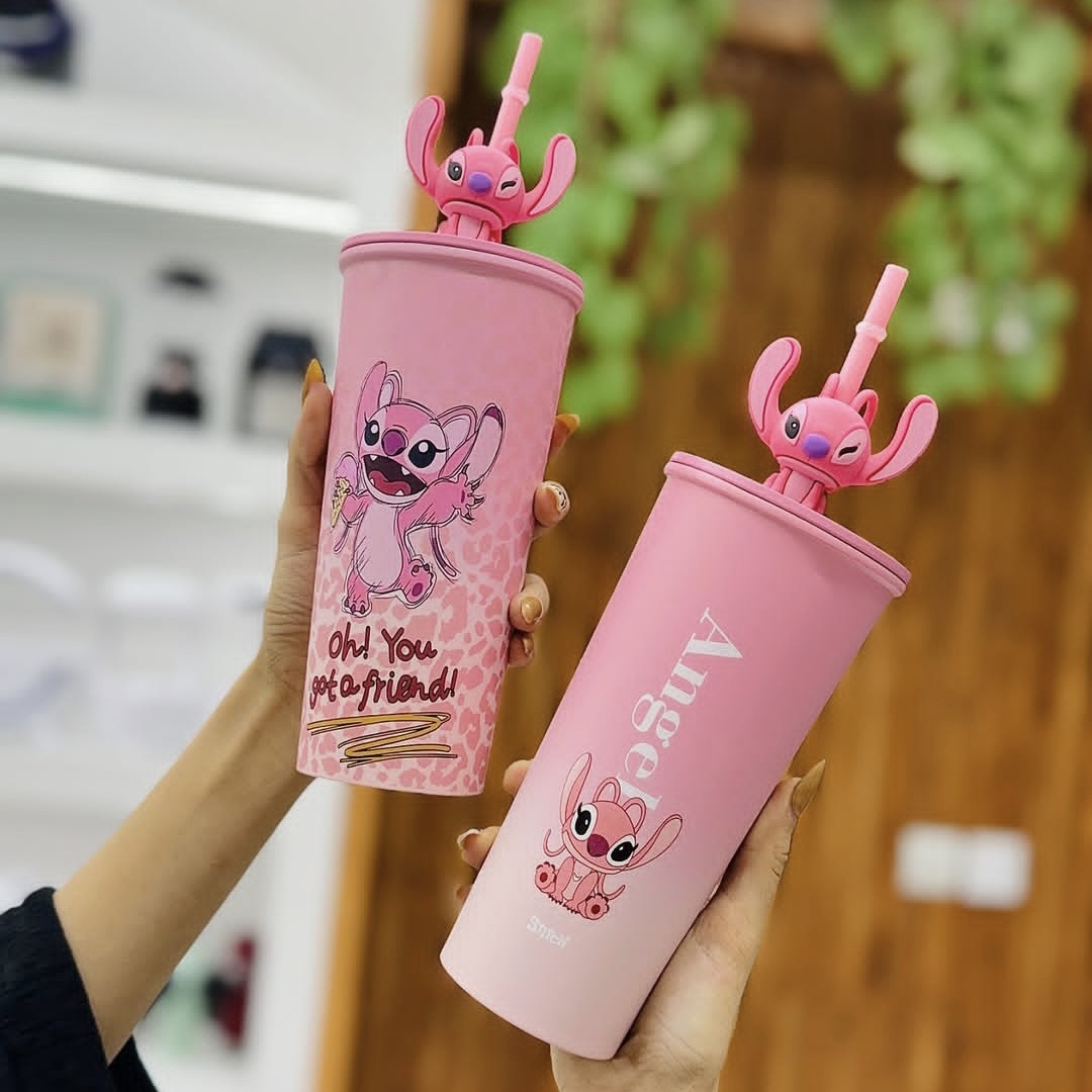 تراول ماگ استیج فانتزی با درب و نی عروسکی